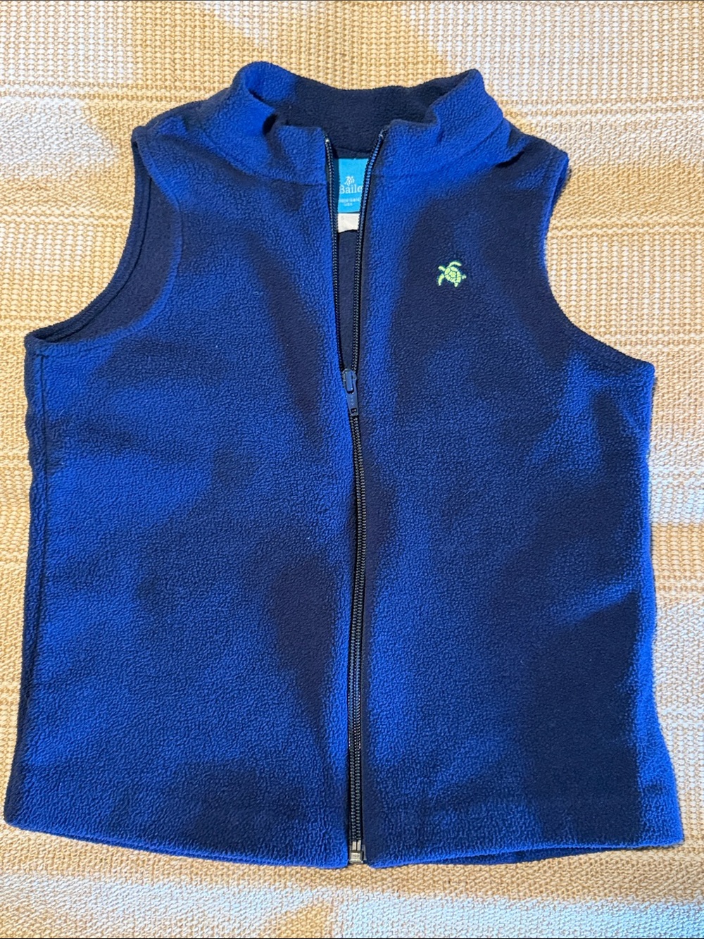 J. Bailey Children's Navy Fleece Vest with Turtle Logo Embroidery